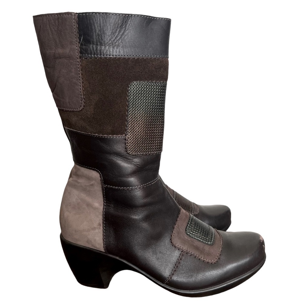 Naot Paradise Brown Suede & Leather Mid-Calf Boot, Size 8 US // 39 EU